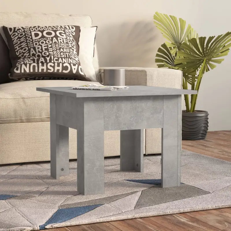 Salontafel in grijs sonoma met bewerkt hout voor een moderne uitstraling - Betongrijs / 55 x 55 x 42 cm / 1