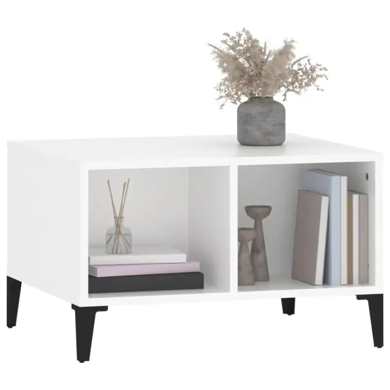 Salontafel met bewerkt hout voor industriële charme en opbergruimte - Salontafels