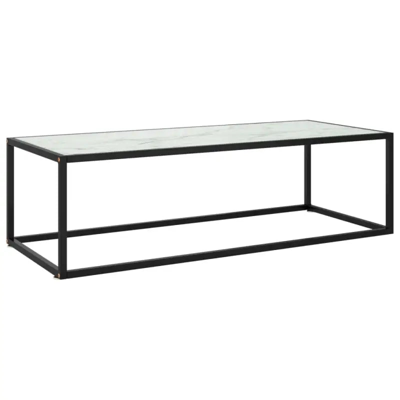 Salontafel met gehard glas en gepoedercoat staal voor moderne woonkamers - Wit / 120 x 50 x 35 cm / 1 - Salontafels
