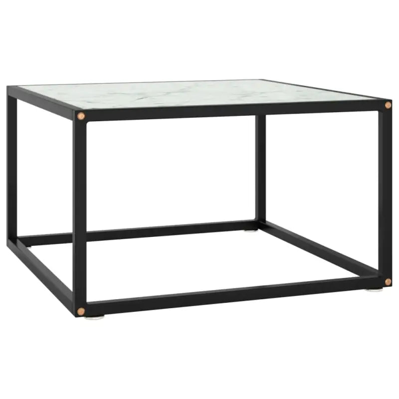 Salontafel met gehard glas en gepoedercoat staal voor moderne woonkamers - Wit / 60 x 60 x 35 cm / 1 - Salontafels