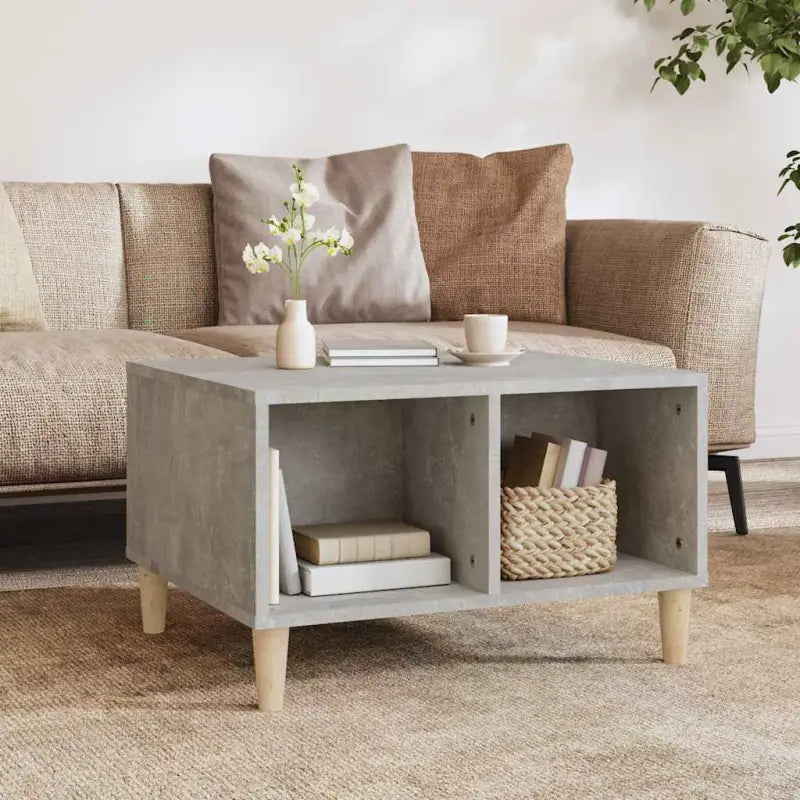 Salontafel met houten poten in Scandinavische stijl van bewerkt hout - Betongrijs / 1 - Salontafels