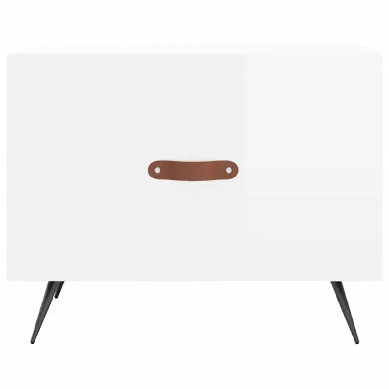 Salontafel met ijzeren poten en hoogglans wit bewerkt hout - Salontafels