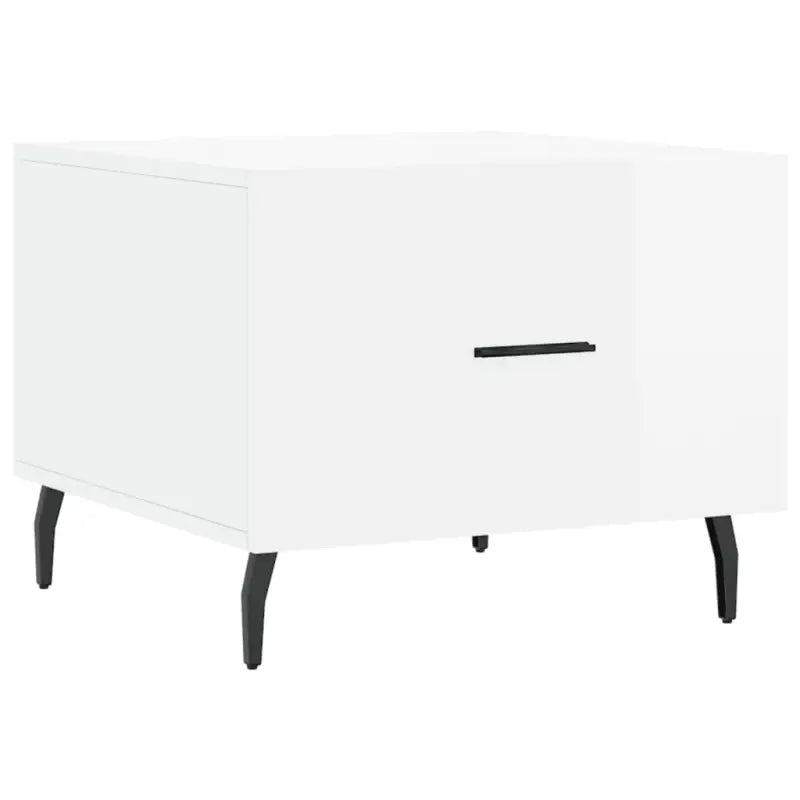 Salontafel met ijzeren poten en hoogglans wit bewerkt hout - Salontafels