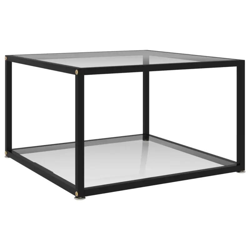 Salontafel met twee lagen van gehard glas en gepoedercoat staal - Doorzichtig / 60 x 60 x 35 cm / 1 - Salontafels