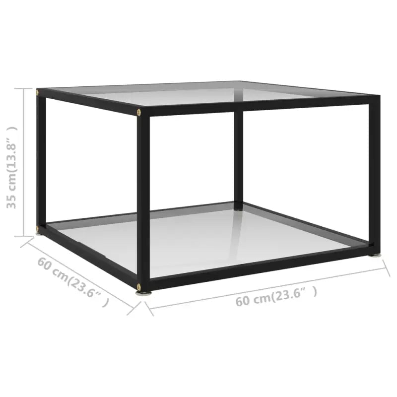 Salontafel met twee lagen van gehard glas en gepoedercoat staal - Salontafels
