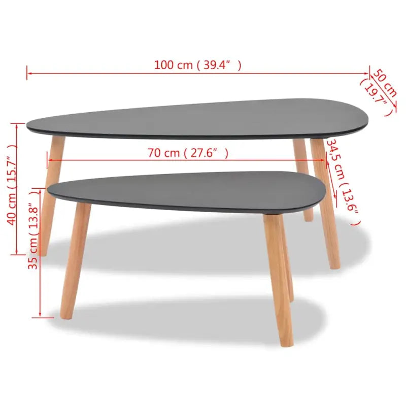 Salontafel set van massief grenenhout inclusief levering in Scandinavische stijl - Salontafels