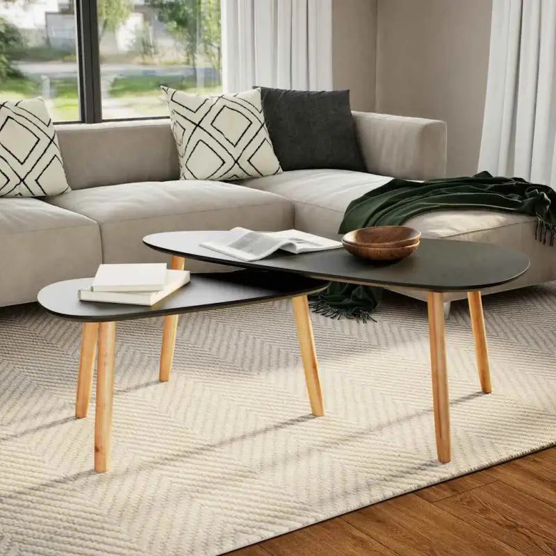 Salontafel set van massief grenenhout inclusief levering in Scandinavische stijl - Salontafels