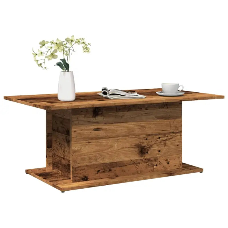 Salontafel van bewerkt hout voor een stoer en duurzame woonkamer - Oud hout / 102 x 55.5 x 40 cm / 1 - Salontafels