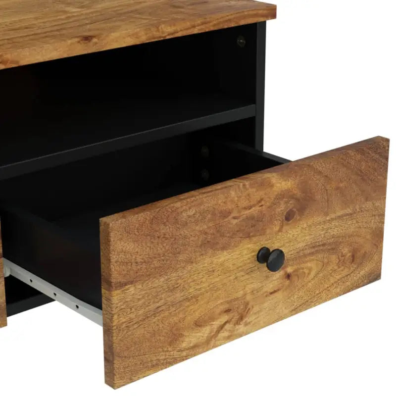 Salontafel van massief mangohout met bewerkt hout effect - Salontafels