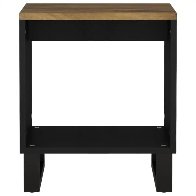 Salontafel van massief mangohout met metalen poten en bewerkt hout - Salontafels