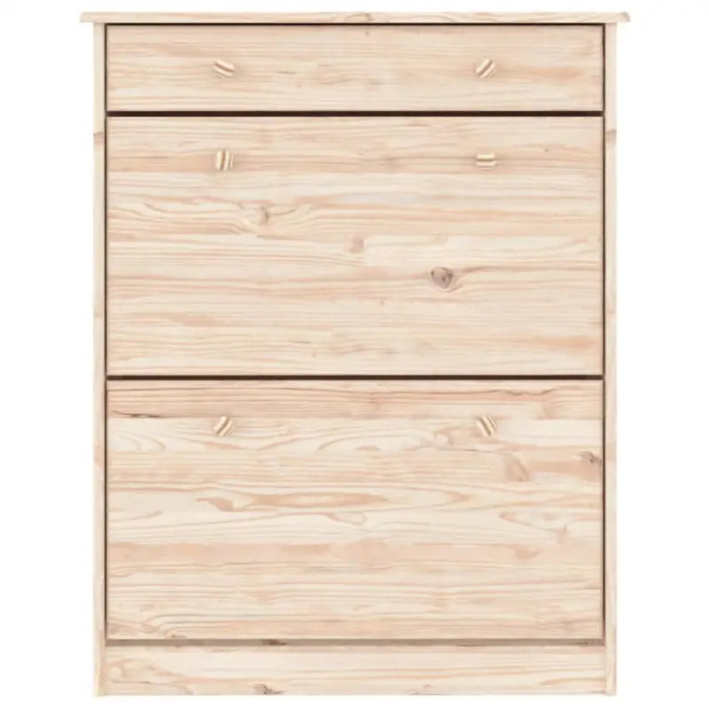 Schoenenrek van massief grenenhout met houten knoppen en ruime afmetingen - Schoenenrekken