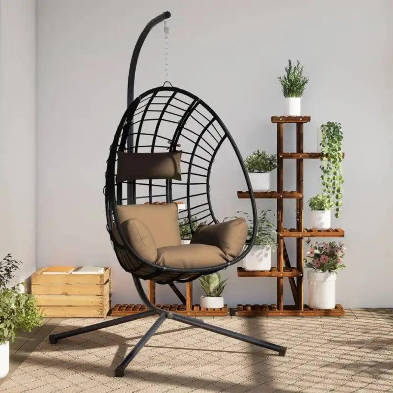 Schommelbanken met natuurlijk rattan de ideale keuze voor ontspanning - Taupe / 1 - Schommelbanken