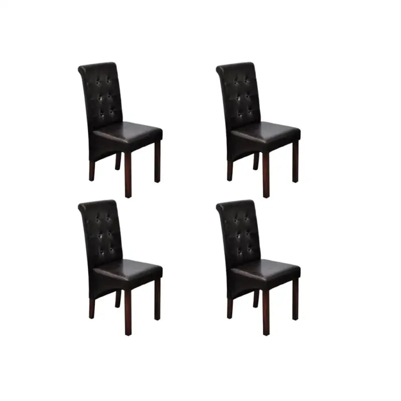 Set van 4 comfortabele antieke eetkamerstoelen - Bruin / 4 - Eetkamerstoelen