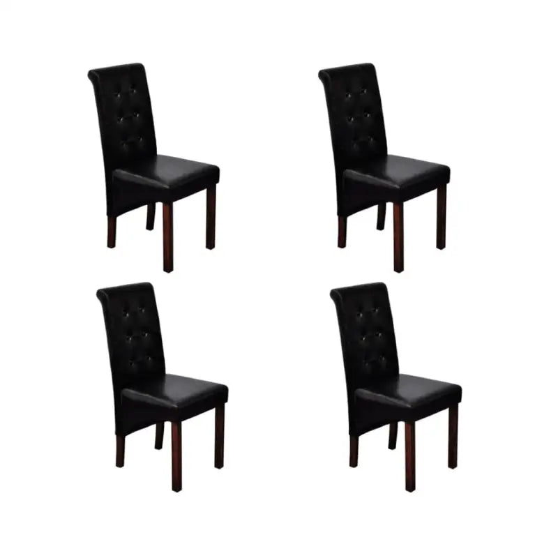 Set van 4 comfortabele antieke eetkamerstoelen - Zwart / 4 - Eetkamerstoelen