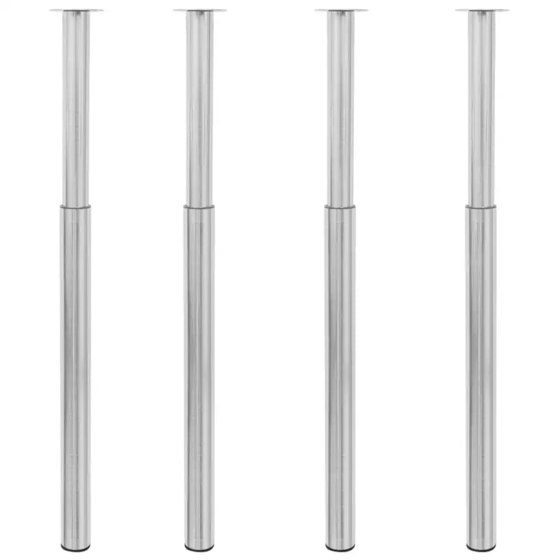 Set van vier telescopische tafelpoten voor vervanging en aanpassing - Geborsteld nikkel / 4 - Tafelpoten