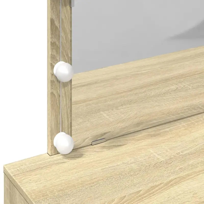 Slaapkamerkaptafel in bewerkt hout met cosmetica binnen handbereik - Slaapkamerkaptafels