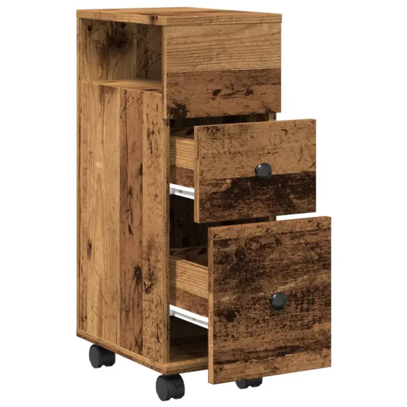 Smalle badkamerkast van bewerkt hout voor een decoratieve en praktische ruimte - Opbergkasten & lockerkasten