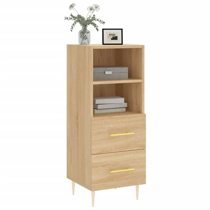 Sonoma Eiken Dressoir met metalen poten en bewerkt hout - Dressoirs & buffetkasten