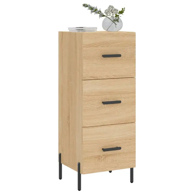 Sonoma Eiken Dressoir met metalen poten en bewerkt hout - Dressoirs & buffetkasten