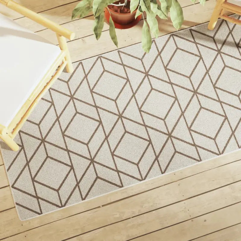 Sorona Dupont vloerkleed voor binnen en buiten met moderne uitstraling - Geometrisch / 80 x 300 cm - Vloerkleden