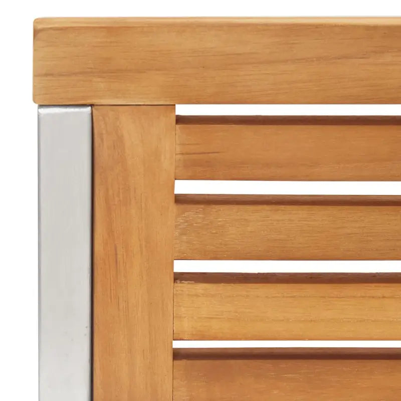 Stapelbare tuinstoelen van massief teakhout met roestvrij staal accenten - Tuinstoelen