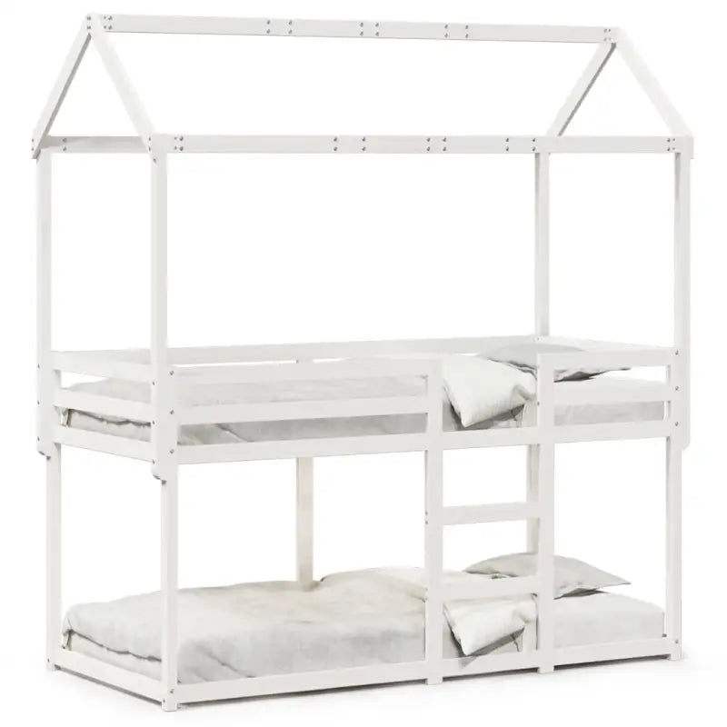 Stapelbed met bedhuis in massief grenenhout en open zijdeur - Bedden & bedframes
