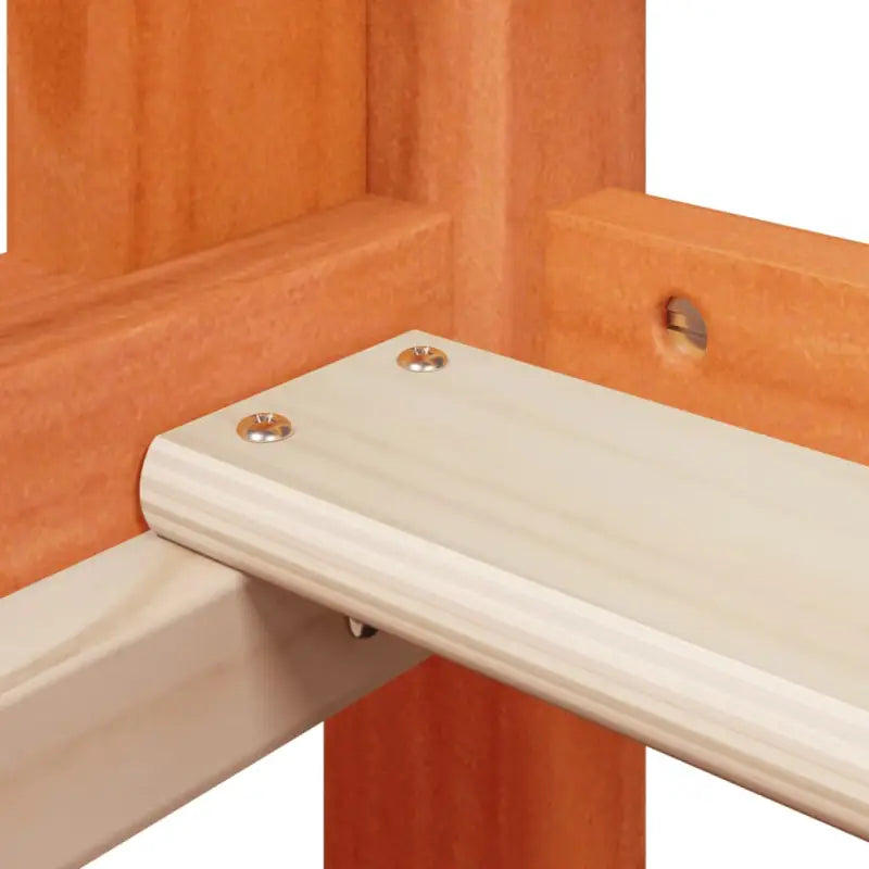 Stapelbed met bedhuis in massief grenenhout met open zijdeur in wasbruin - Bedden & bedframes