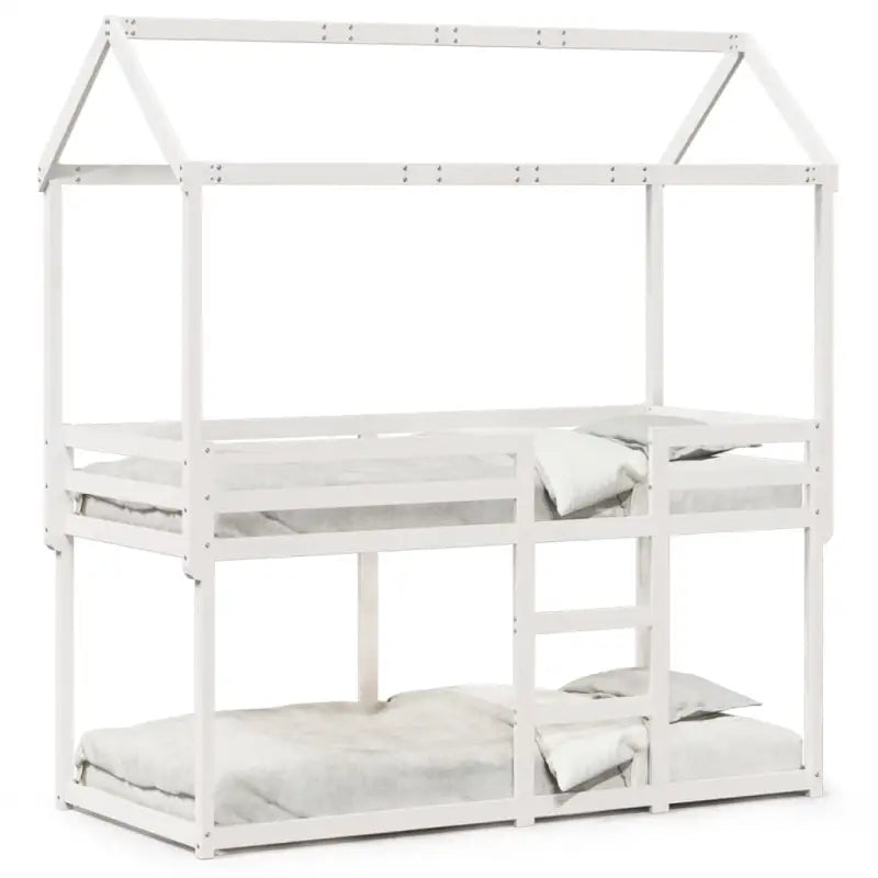 Stapelbed met bedhuis van massief grenenhout en open zijdeur - Bedden & bedframes