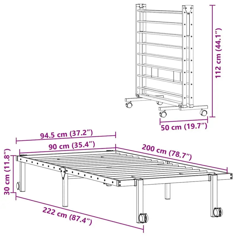 Stevig bedframe met extra opbergruimte en tijdloos design - Bedden & bedframes