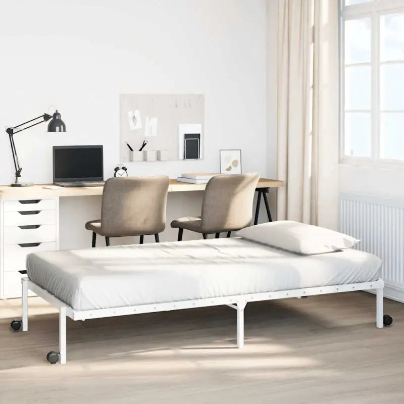 Stevig bedframe met extra opbergruimte en tijdloos design - Wit / 107 x 203 cm - Bedden & bedframes