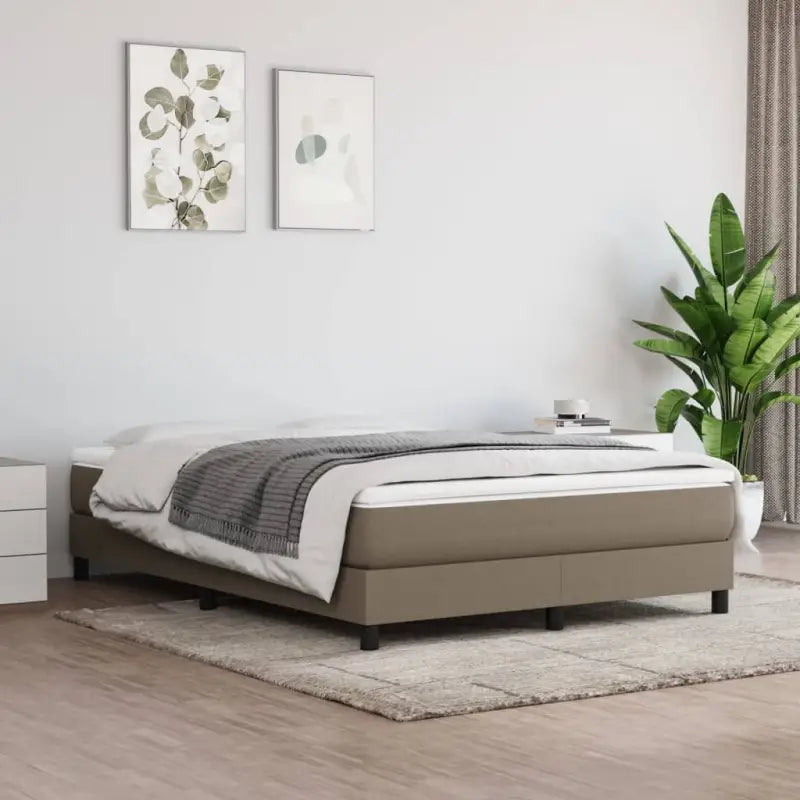 Stijlvol bedframe met multiplex lattenbodem voor optimale slaapkwaliteit - Taupe / 140 x 200 cm / 25 cm - Bedden &