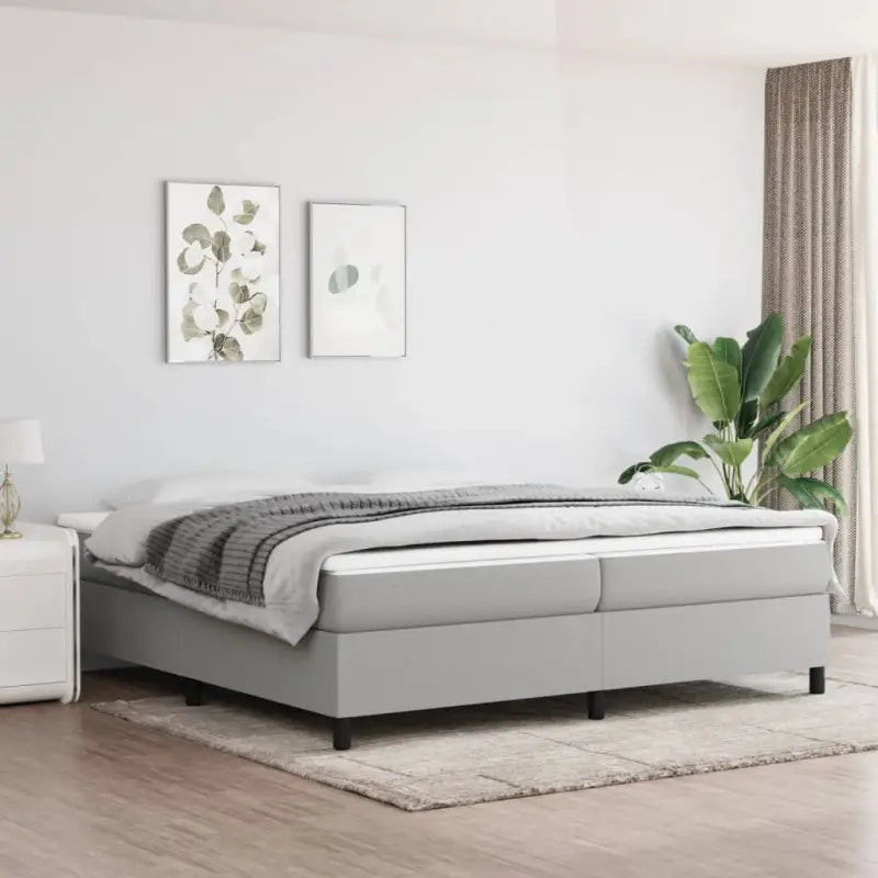 Stijlvol bedframe met multiplex lattenbodem voor optimale slaapkwaliteit - Lichtgrijs / 200 x 200 cm / 35 cm - Bedden &