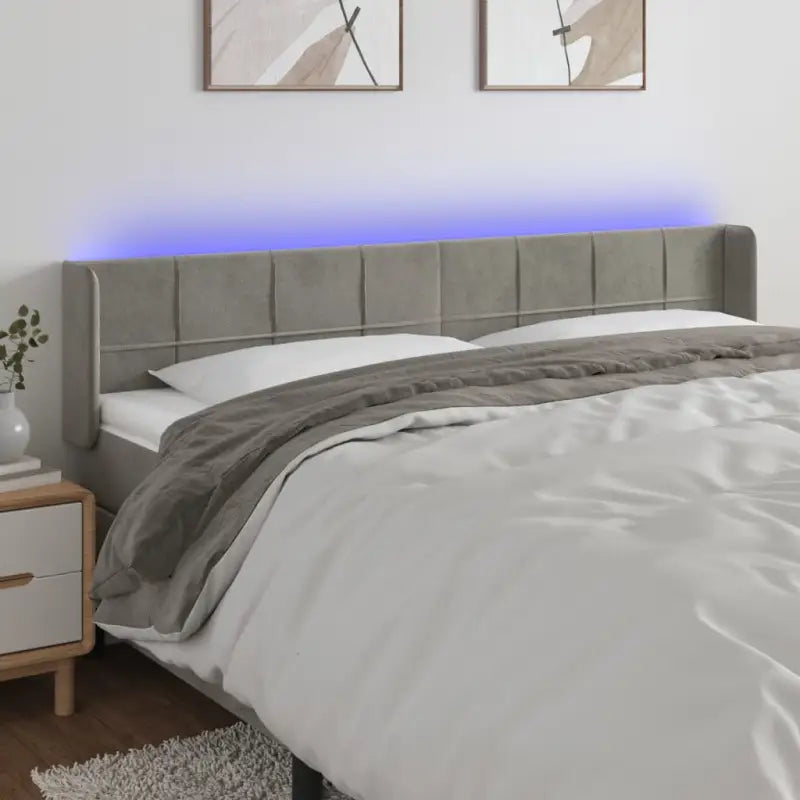 Stijlvol LED Hoofdbord voor een Modern Slaapkamer Accessoire - Lichtgrijs / 183 x 16 x 78/88 cm / 1 - Hoofdborden