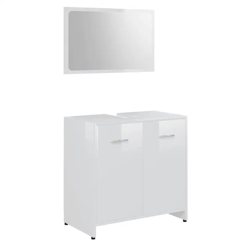 Stijlvolle badkamermeubelsets in hoogglans wit en bewerkt hout - Badkamermeubelsets