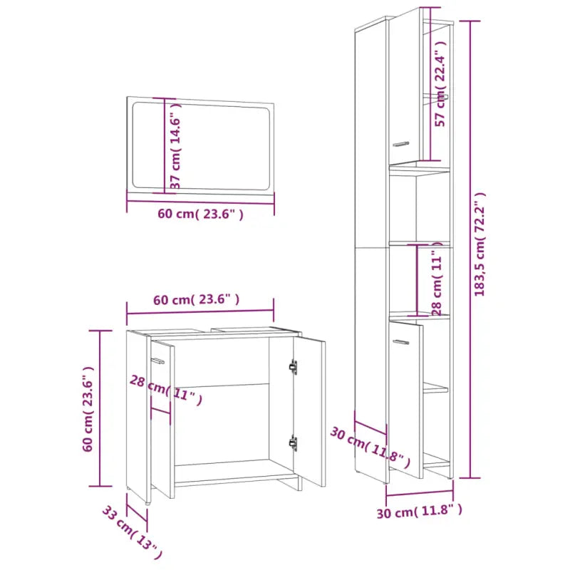 Stijlvolle badmeubelset met extra opbergruimte en bewerkt hout - Badkamermeubelsets
