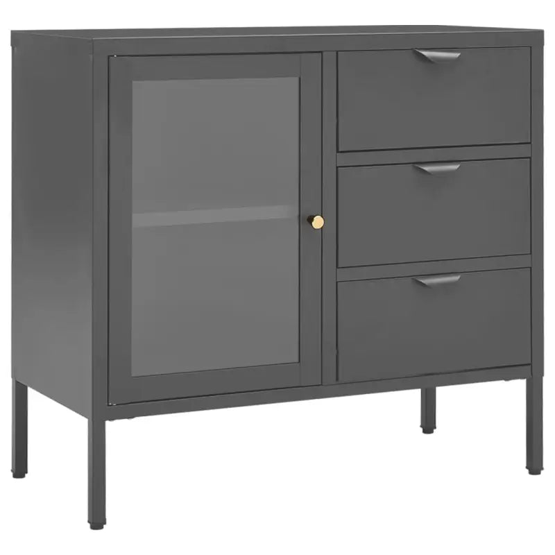 Stijlvolle dressoir met gehard glas en verstelbare schappen - Dressoirs & buffetkasten