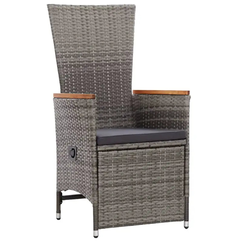Stijlvolle poly rattan tuinset met gepoedercoate stalen frame en comfortabele stoelen - Grijs - Tuinsets