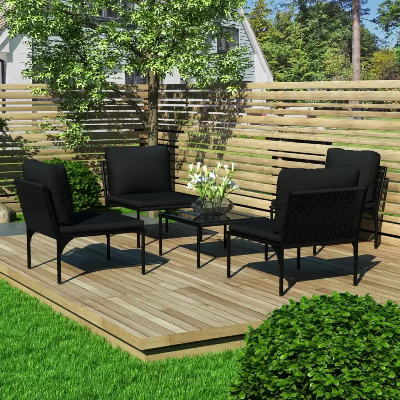 Stijlvolle tuinloungeset voor het hele jaar door gebruik - 4x midden + Tafel - Tuinsets
