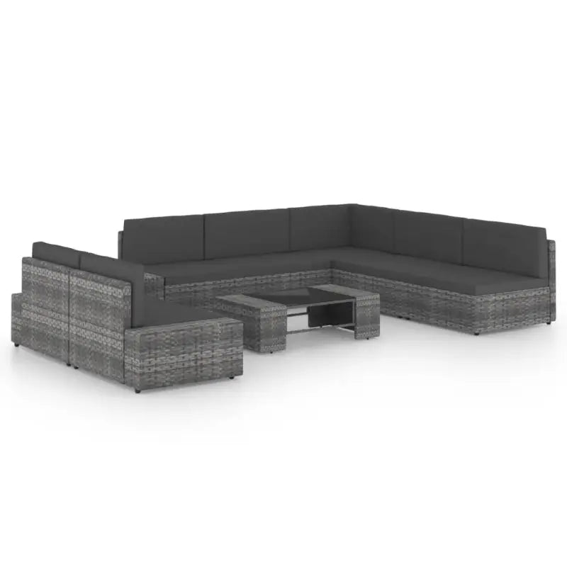 Stijlvolle tuinset voor ontspannen bijeenkomsten - 4x midden + 3x hoek + Tafel - Tuinsets