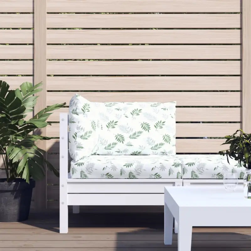 Stoelkussens in oxford stof voor een frisse uitstraling van je buitenruimte - Wit en groen / 1 / Hoekbank - Stoelkussens