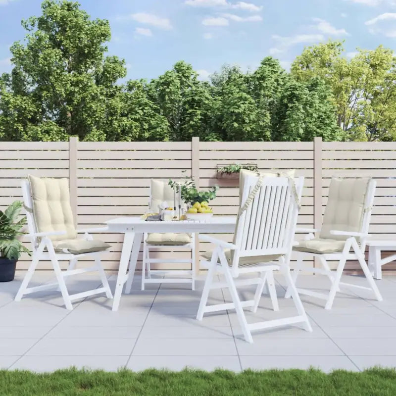 Stoelkussens met hoge rug van oxford stof voor een frisse uitstraling - Crème / 4 / with 2 elastic straps - Stoelkussens