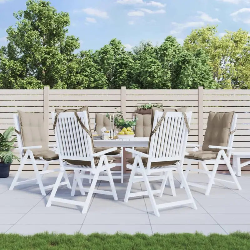 Stoelkussens met hoge rug van oxford stof voor een frisse uitstraling - Taupe / 6 / with 2 elastic straps - Stoelkussens