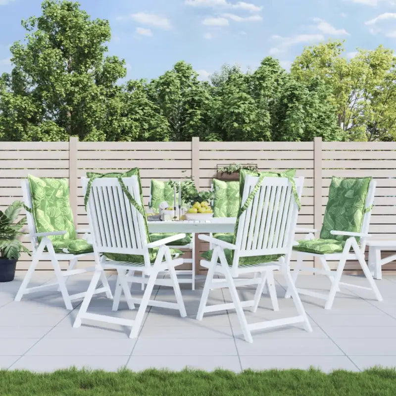 Stoelkussens met hoge rug van oxford stof voor een frisse uitstraling - Bladontwerp / 6 / with 2 elastic straps