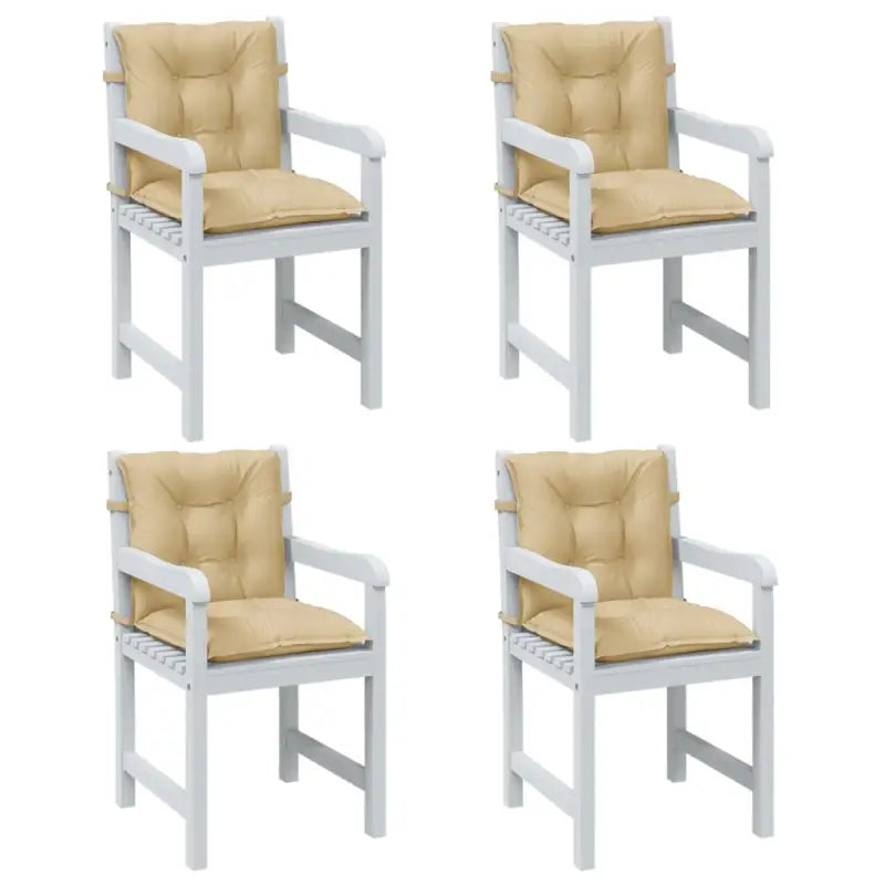 Stoelkussens met lage rug voor een frisse uitstraling en oorspronkelijke vorm - beige mix / 100 x 50 x 7 cm / 4