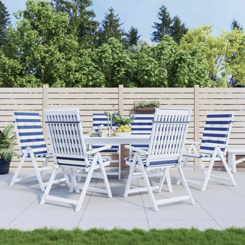 Stoelkussens voor een frisse uitstraling en behouden oorspronkelijke vorm - Blauw en wit / 120 x 50 x 3 cm / 6