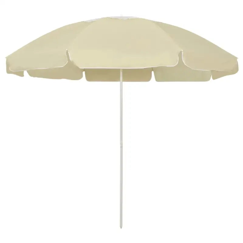 Strandparasol met UV-bescherming en stevige baleinen - zandgeel en wit / 240 cm / 1 - Parasols en zonneschermen
