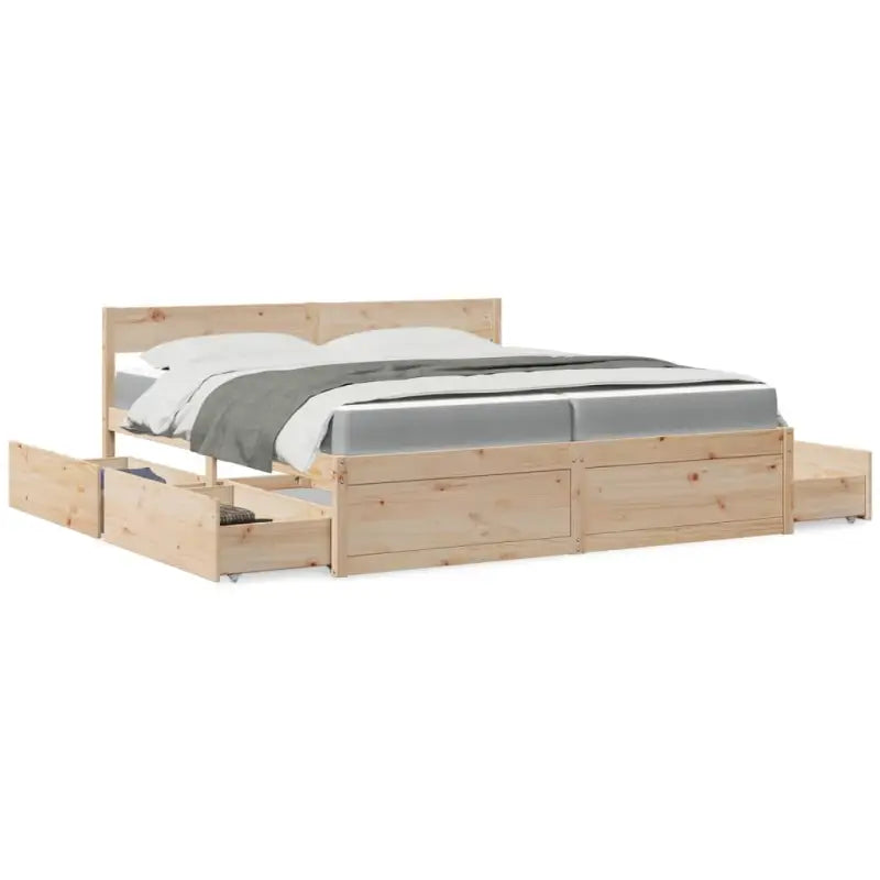 Tijdloos bedframe van massief grenenhout voor je slaapkamer - Naturel / 200 x 200 cm - Bedden & bedframes