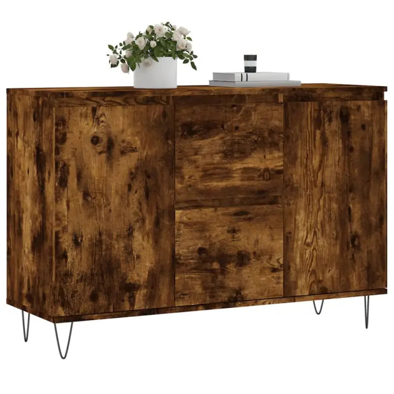 Trendy dressoir met bewerkt hout en ijzeren poten voor een tijdloze uitstraling - Dressoirs & buffetkasten