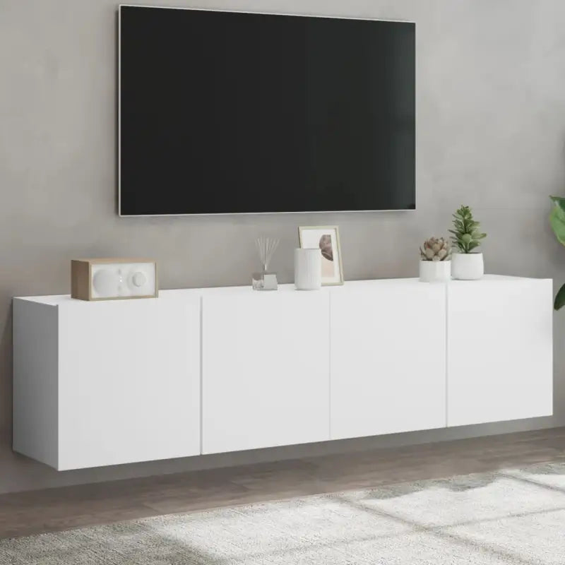 Trendy en duurzame tv-meubel van bewerkt hout - Wit / 2 / 80 cm - Tv-meubels