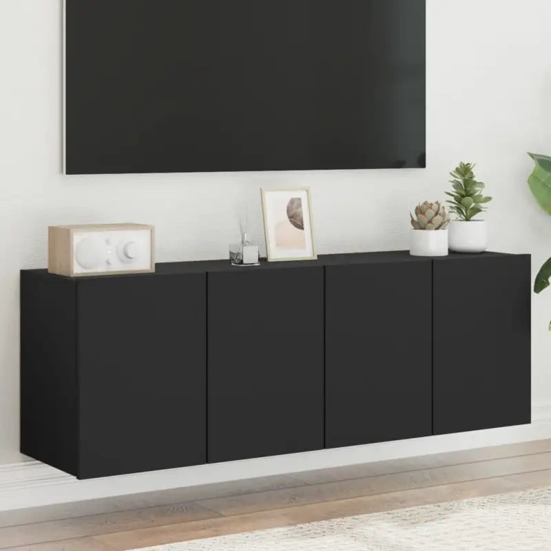 Trendy en duurzame tv-meubel van bewerkt hout - Zwart / 2 / 60 cm - Tv-meubels